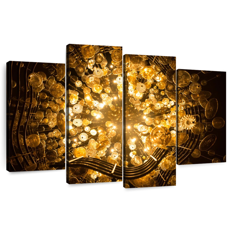 Kerner Golden Chandelier Light, 48'' H x 75'' W