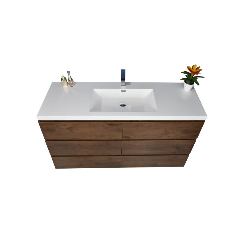 Ensemble de meuble-lavabo simple 59 po Hargrave, Bois de rose