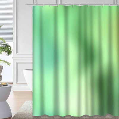Green Beautiful Bright Stylish Teal Shower Curtain with 12 Hooks
