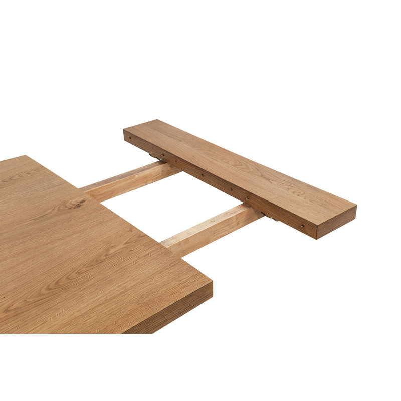 Ensemble de salle à manger à rallonge 9 pièces Burson brun naturel, 9 pièces : table, 8 chaises, Brun naturel