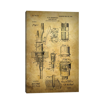 Beer Keg Tap 1903 by Dan Sproul - Wrapped Canvas Gallery-Wrapped Canvas Giclée