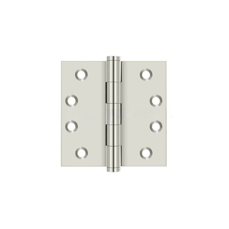 Charnières carrées en nickel poli 4 po x 4 po Deltana DSB414, Nickel poli