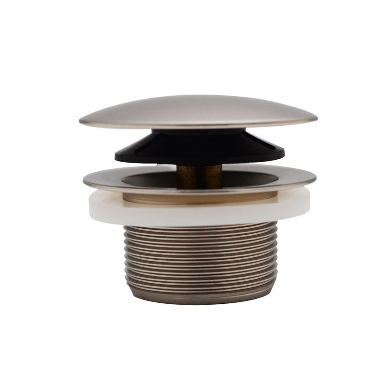 1-1/2" NPSM Coarse Thread Mushroom Tip-Toe Bathtub Drain Trim, Stainless Steel