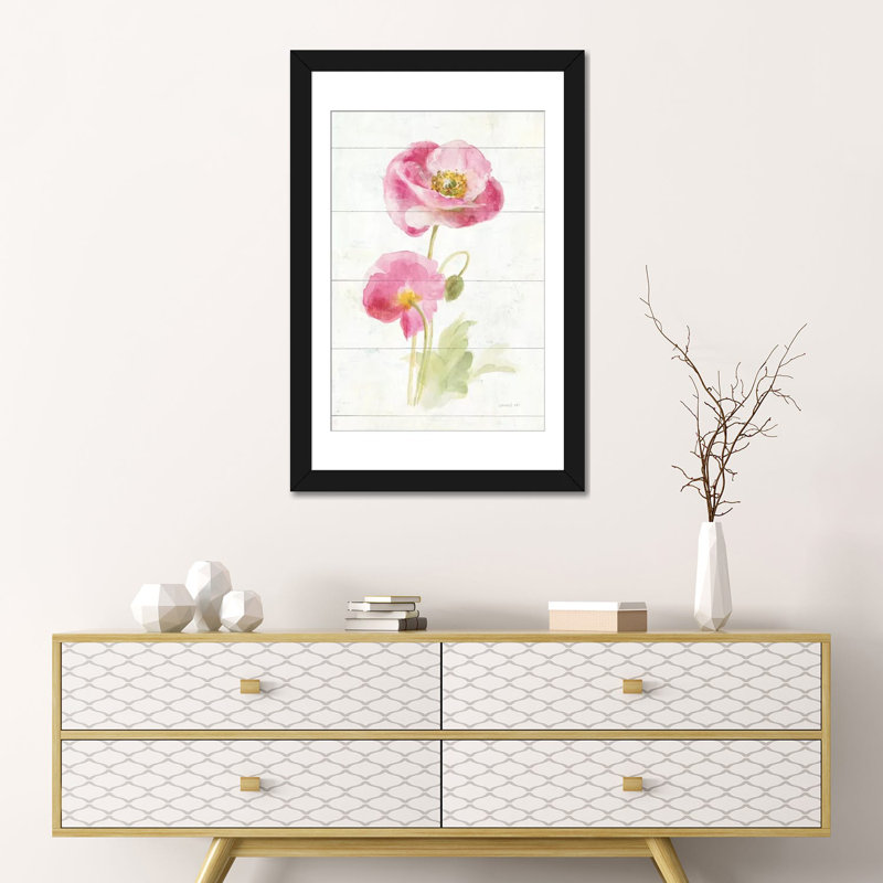 «June Blooms IV» par Danhui Nai - Estampe numérique sur toile tendue avec châssis, H 32 po x l 24 po x P 1 po, Blanc