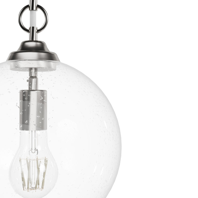 High Oaks 1 Light Globe Pendant, Brushed Nickel