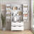 Kitchen Pantry Cabinet | 72” Modern Fluted White Storage Organizer with 2 Large Drawers &amp; 8-Door Spice Racks | MDF | Drawers Included
