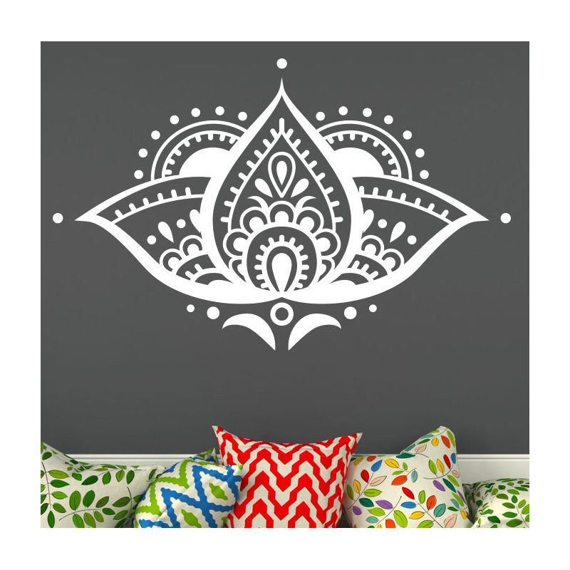 Décalcomanie murale fleur lotus, Blanc