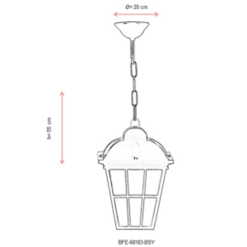 Luminaire suspendu de style lanterne à 1 lumière Ahinara