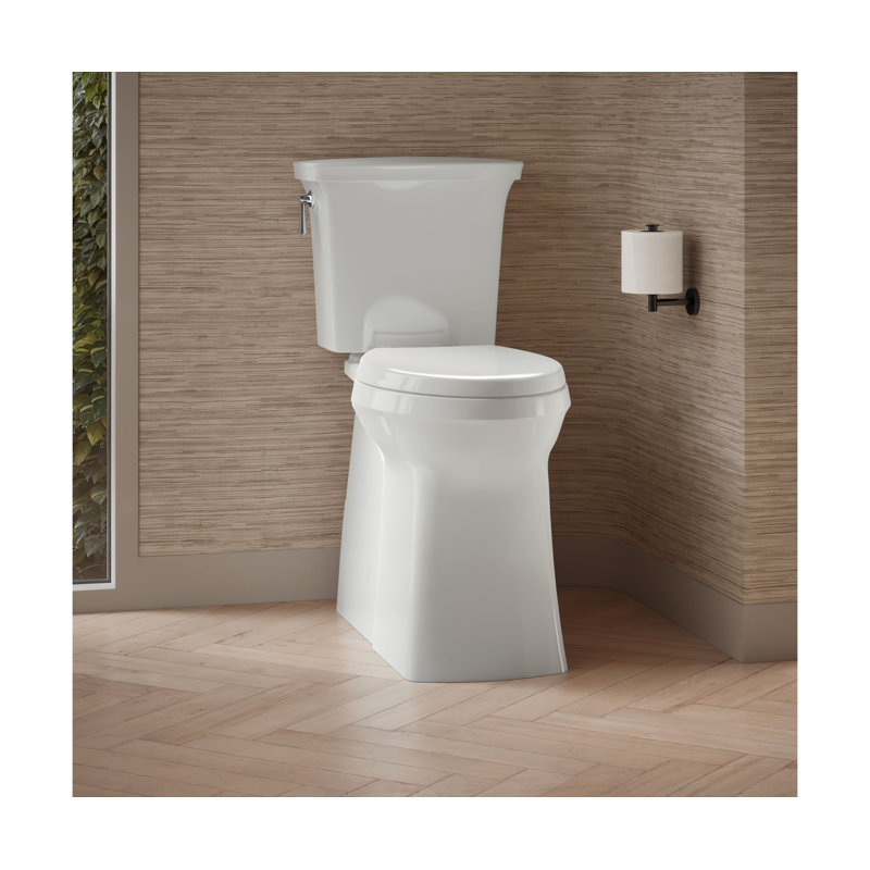 Corbelle Tall Two-Piece Elongated Toilet With Skirted Trapway 1.28 Gpf, Left, White