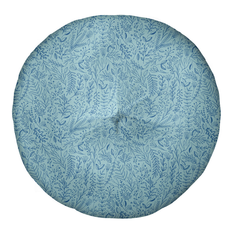 Coussin de sol floral Katelyn Elizabeth Ditsy, H 26 po x l 26 po, Bleu
