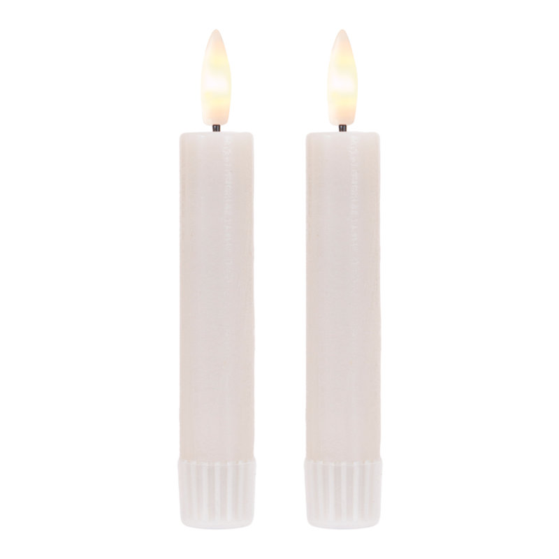Bougie pilier ivoire FIA Wick, Beige, Pilier 0,9 po x 5,4 po