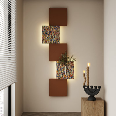 Dopamine, art mural irrégulier à DEL - mosaïque vibrante