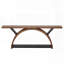 Console 70,87 "avec tablette de rangement - structure demi-lune rustique à 2 niveaux