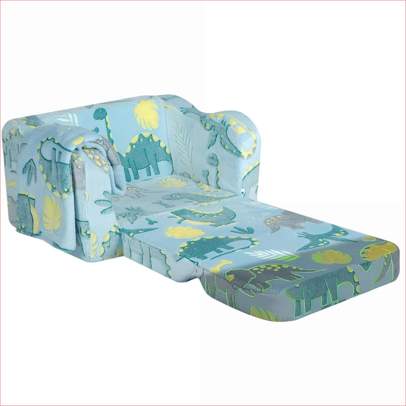 Kids Sofas Couches | Modular Fold-Out Foam Play Couch for Playroom Bedroom, Toddler Kid Lounge Sofa | Fabric | navy blue