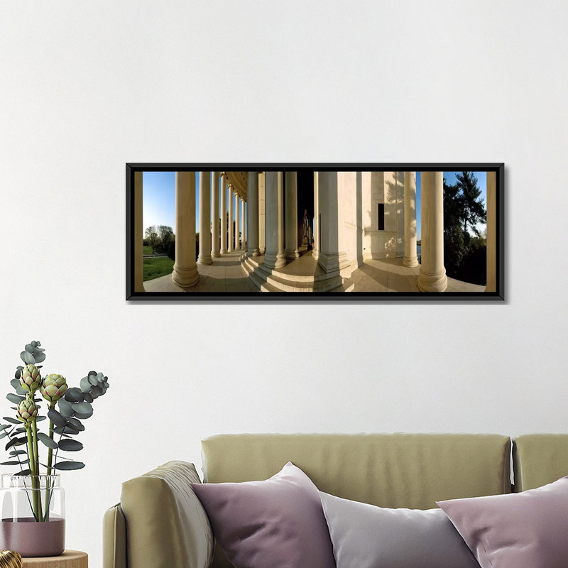 « columns of a car, jeffersone, washington, d. c », reproduction de photo sur toile, Cadre noir, H 12 po x l 36 po x P 1,5 po