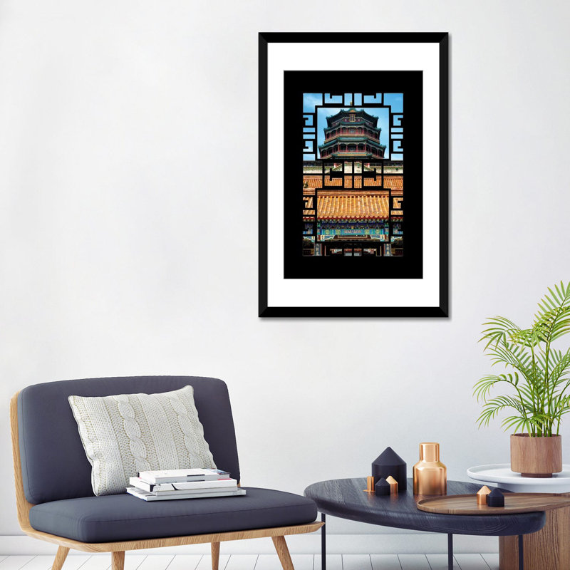 «China - Window View III» par Philippe Hugonnard - reproduction d'art sur toile tendue, H 32 po x l 24 po x P 1 po, Blanc