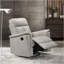 Fauteuil inclinable et pivotant en cuir argent