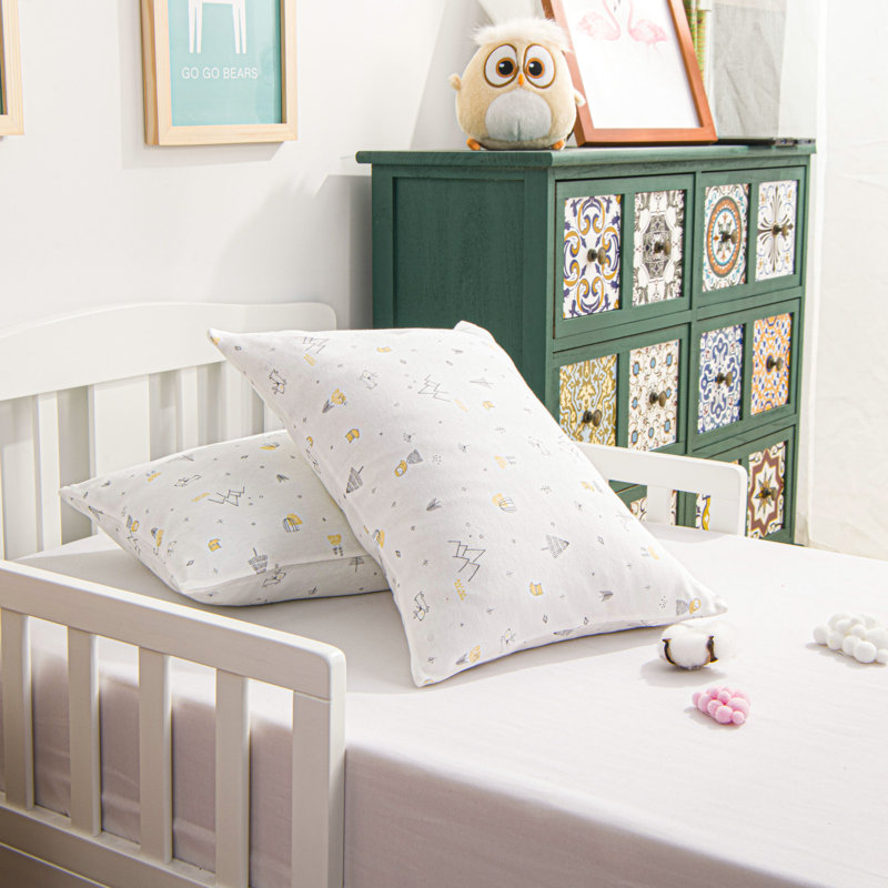 Taies d'oreiller en coton pour tout-petit, 13 po x 18 po, fermeture à enveloppe, hibou - NTBAY, Jaune