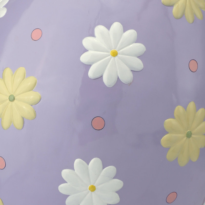 Oeuf de Pâques en résine 22,75 po, Mauve / jaune / blanc