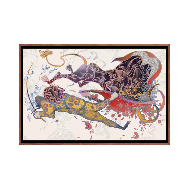 Mandator 1 Piece Painting on Canvas, 152.5 cm H x 101.5 cm W, Classic Brown Wood Framed