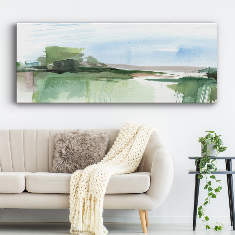 Toile tendue abstraite Wetland IV-Gallery, H 12 po x l 30 po x P 1,5 po