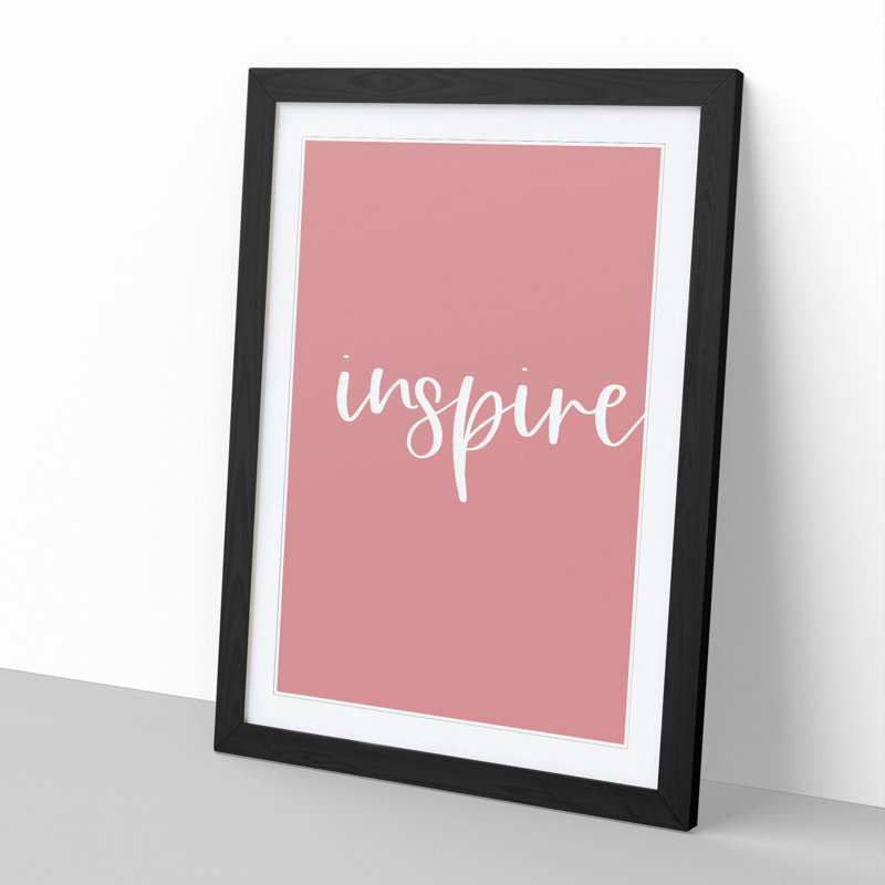 Inspire - Picture Frame Typography, 65cm H x 48cm W x 2cm D, Black