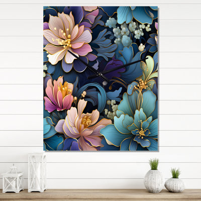 Ingveldur - Floral Wall Clock Oversized