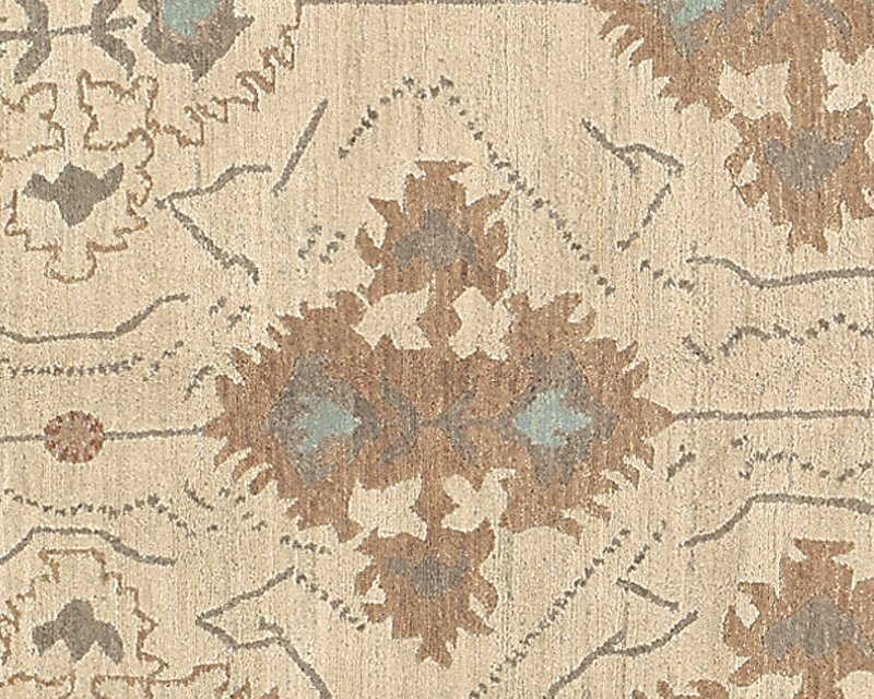 Samkara Wool Oriental Area Rug in Beige/Neutral, Rectangle 12' x 16'