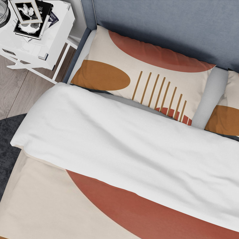 Ensemble de housse de couette beige minimaliste à motif bohème minimaliste 1, Housse de couette pour lit simple