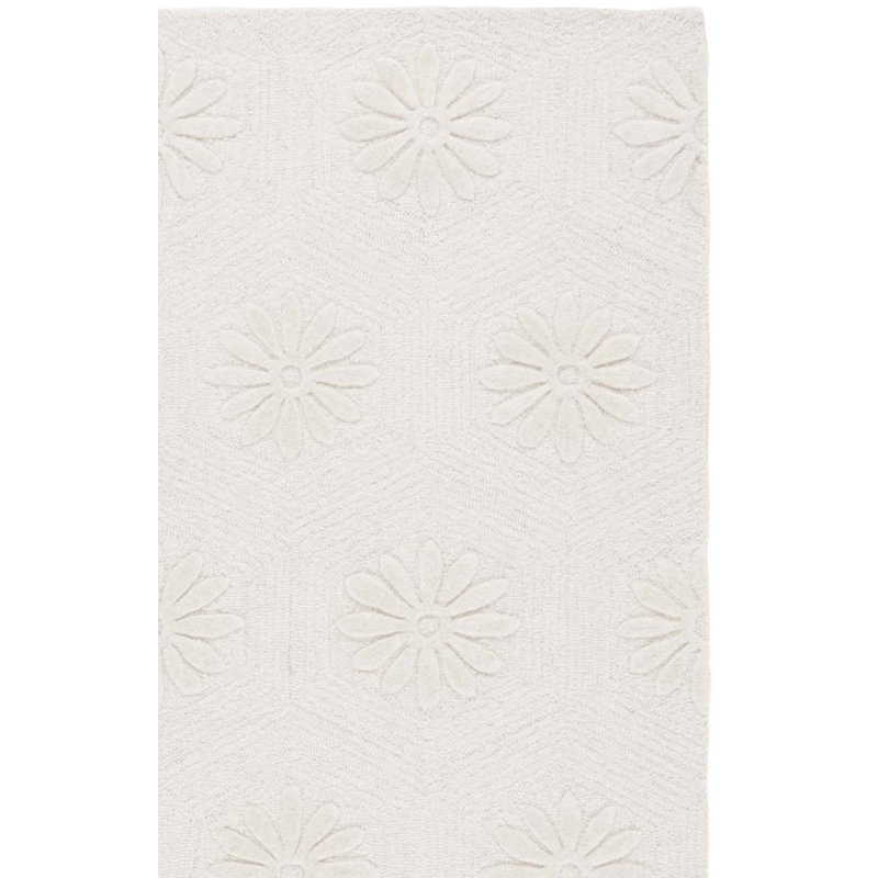 Tapis ivoire en laine / coton touffeté à la main Dimonda, Rectangle 8 pi x 10 pi