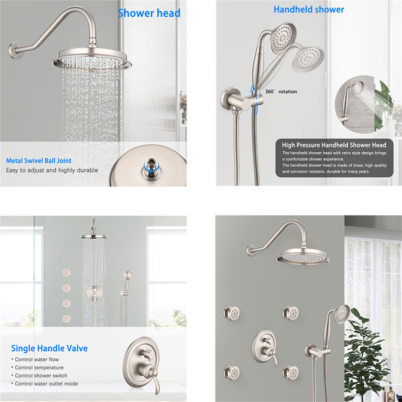 Robinet de douche, Nickel brossé