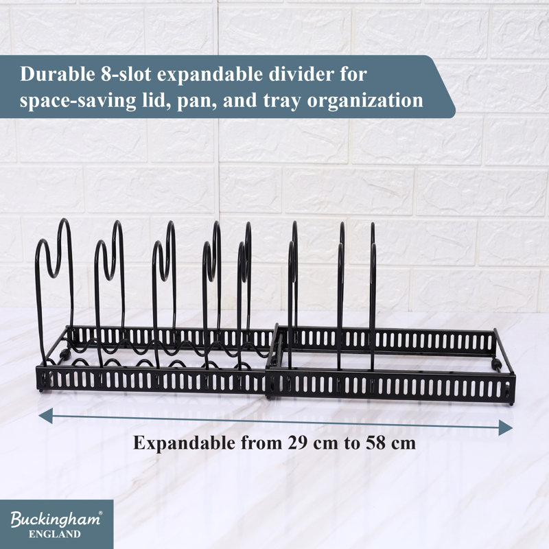 Buckingham Expandable Pot Pan Lid Organising Rack, 8