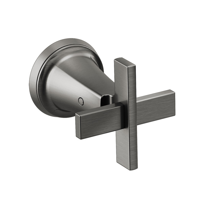 Levoir® Two-Handle Wall Mount Lavatory Faucet - Less Handles, Luxe Steel, Cross
