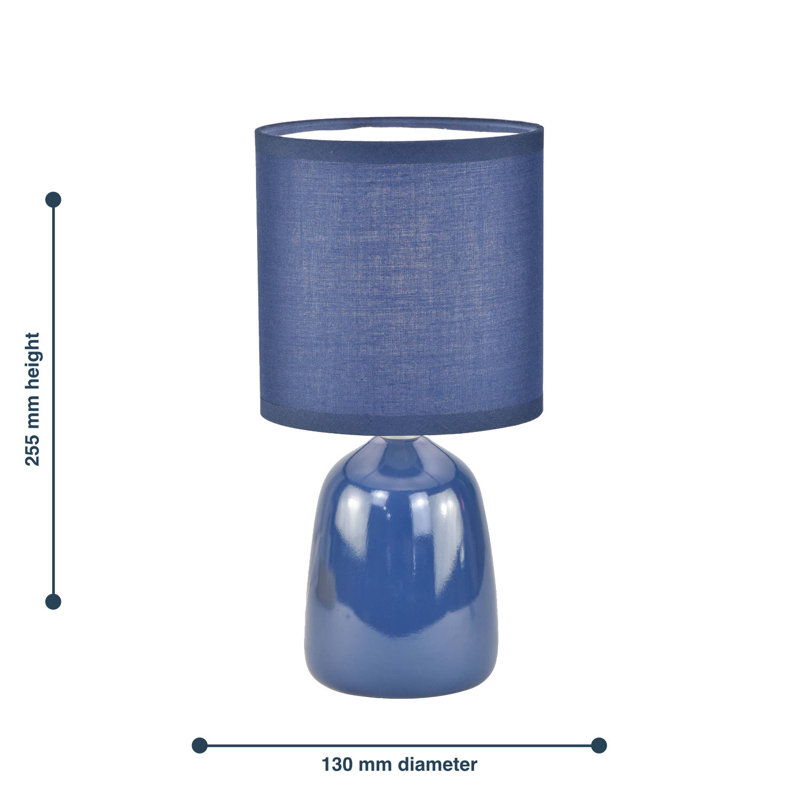 Mellisha Ceramic Table Lamp, Navy Blue Glaze, Blue