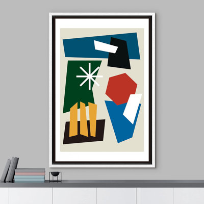Style Mid-Century, Mid-Century, 1960, Polygone coloré, collage, formes abstraites, illustrations, moderne, contemporain