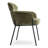 Modern Upholstered Dining Chairs With Curved Back & Black Metal Legs-1889442022