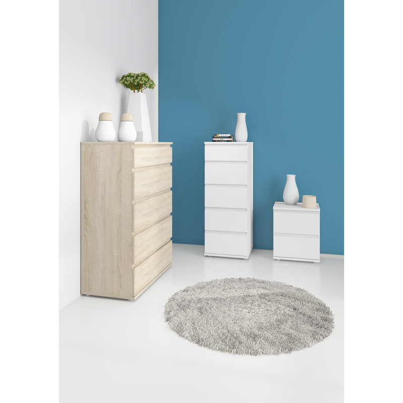 Tanesha 5 - Drawer Chest of Drawers, Oak Structure