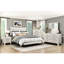 Structure de lit pour grand lit moderne avec finition chêne gris poussiéreux, tête de lit incluse et traverses latérales pour chambre à coucher contemporaine avec finition, rails et tête de lit-2129503665