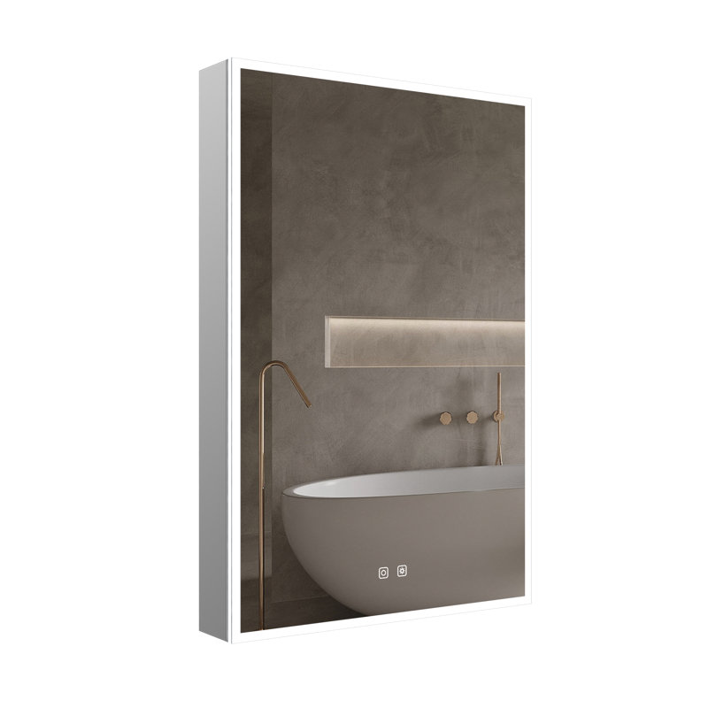 Jackson 24" x 36" LED Medicine Cabinet with Magnifying Mirror Inside, Adjustable Light Temperature & Brightness, Includes Heated Defogger, Exterior & Interior Lighting