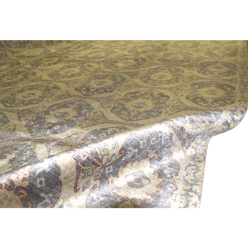 Silk Oriental Area Rug in Gold
