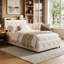 EU & UK Sizes Velvet Ottoman Bed With LED Storage Headboard, Upholstered Bed Frame With Charging Port, Beige-588488660