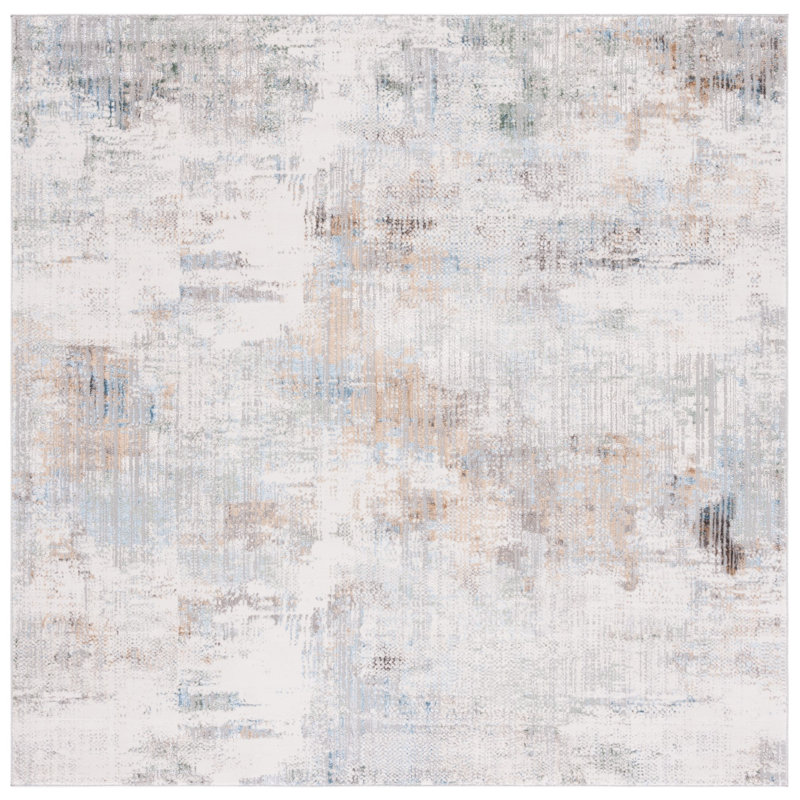 Cesara Air Performance Abstract Rug, Square 6'7"