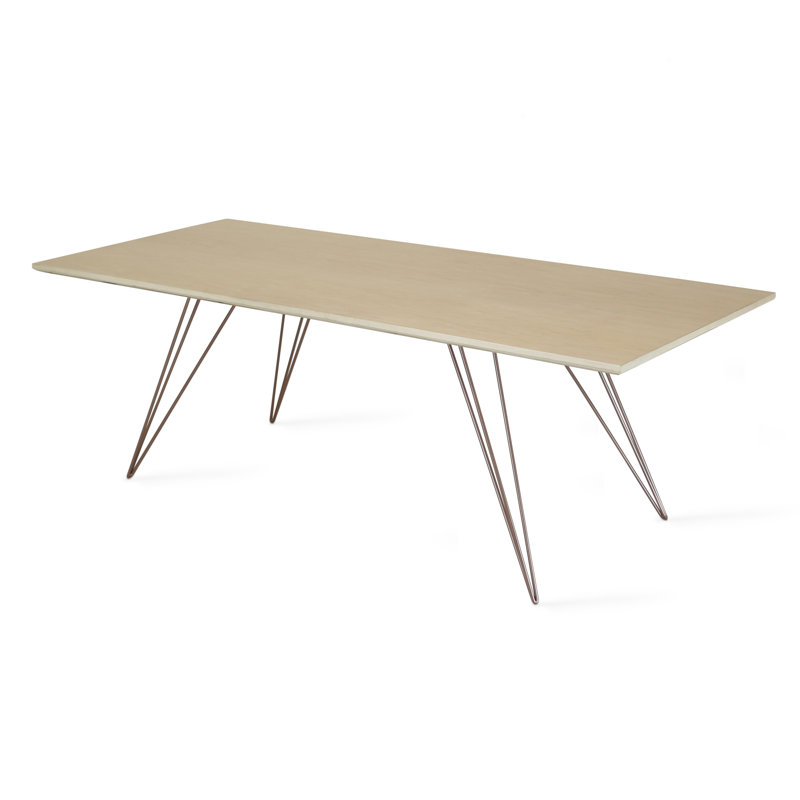 Williams Coffee Table, 18" H x 54" L x 23" W, Rose Copper, Maple