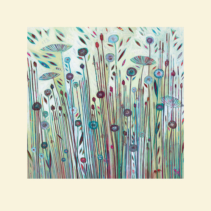 Lets Play In The Field by Shyama Ruffell - No Frame Print, 40cm H x 40cm W, Yellow