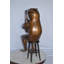 Frog playing saxophone bronze statue - Size: 23"L x 15"W x 30"H.