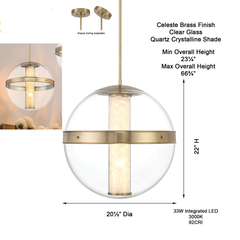 Divinely LED Pendant, 1, 22" H x 20.38" W x 20.38" D