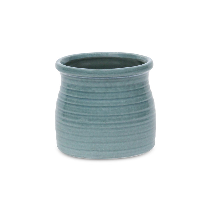 Pot à fleurs en céramique Mott, Vert, H 4,75 po x l 5 po x P 5 po