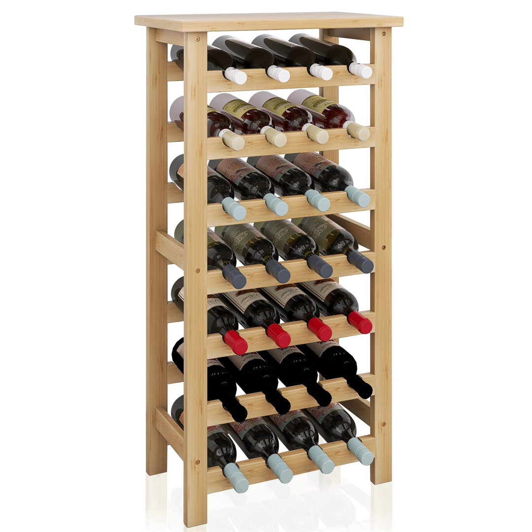 Bamboo Wine Rack Storage Shelves For Kitchen, Pantry, Cellar, Bar