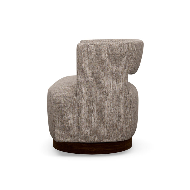 Crystle Swivel Barrel Chair, 8786-87, Walnut