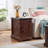 Farmhouse End Table Nightstand Rectangular Farmhouse End Table With Barn Door And Adjustable Storage Shelf, Rustic Sofa Side Table-1406967426